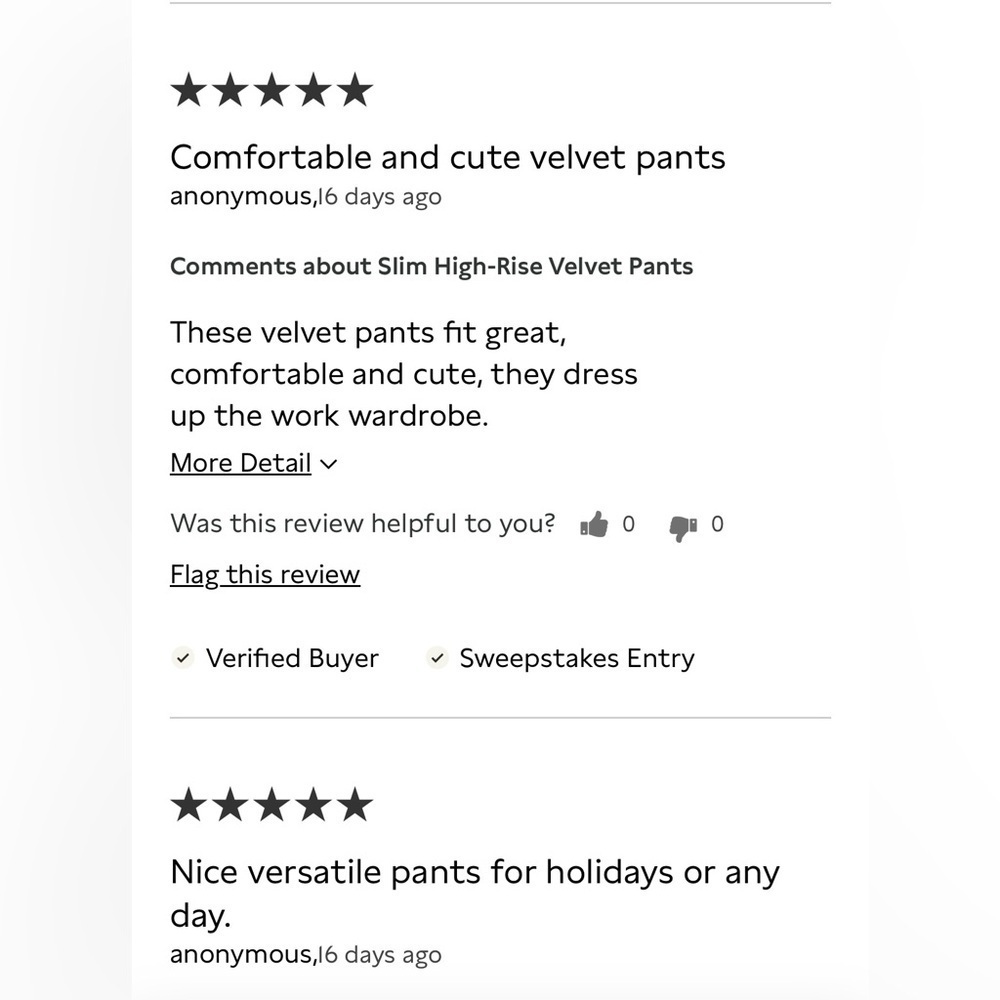 Banana Republic Velvet High Rise Pants Petite 26 - Picture 3 of 11
